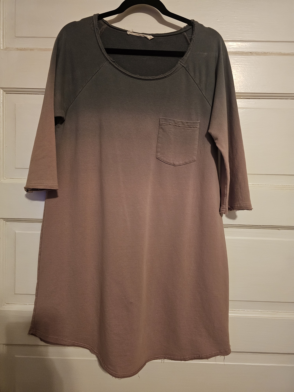 Ellison Ombre Dip Dye French Terry Tunic Sweatshirt Dress Pocket Size Large